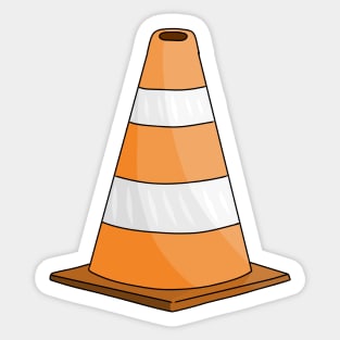 Cartoon Traffic Cone Sticker